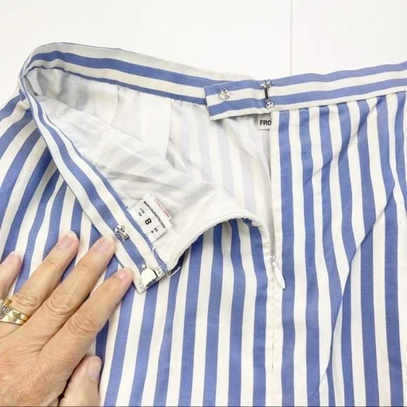 Vintage Bill Blass Blue and White Stripe Pencil Skirt Size 8 Made in USA - Picture 4 of 11